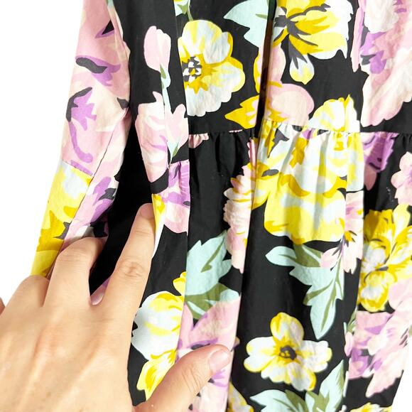 Who What Wear Black Yellow Floral Maxi Dress Size XS - Picture 7 of 9